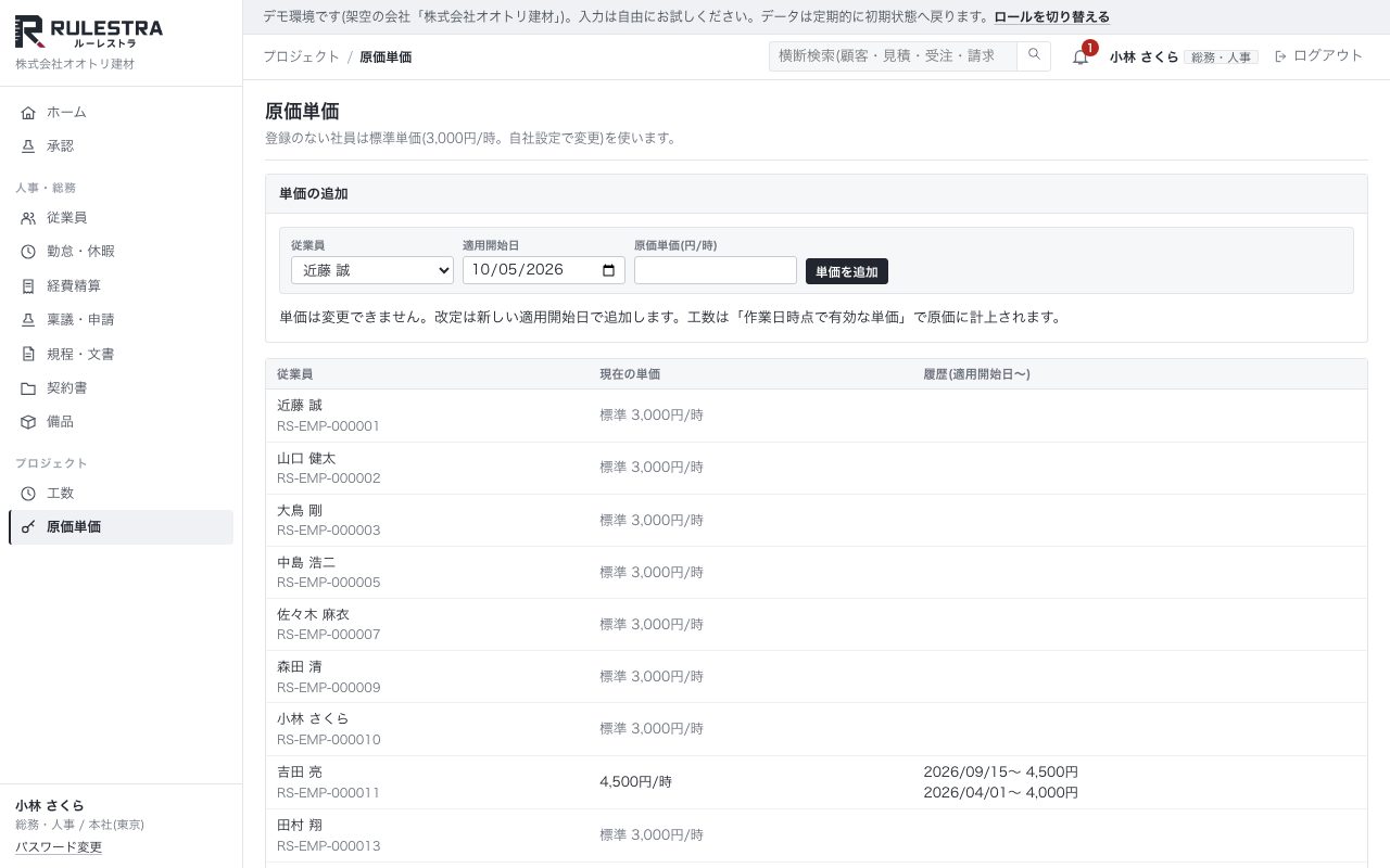 原価単価